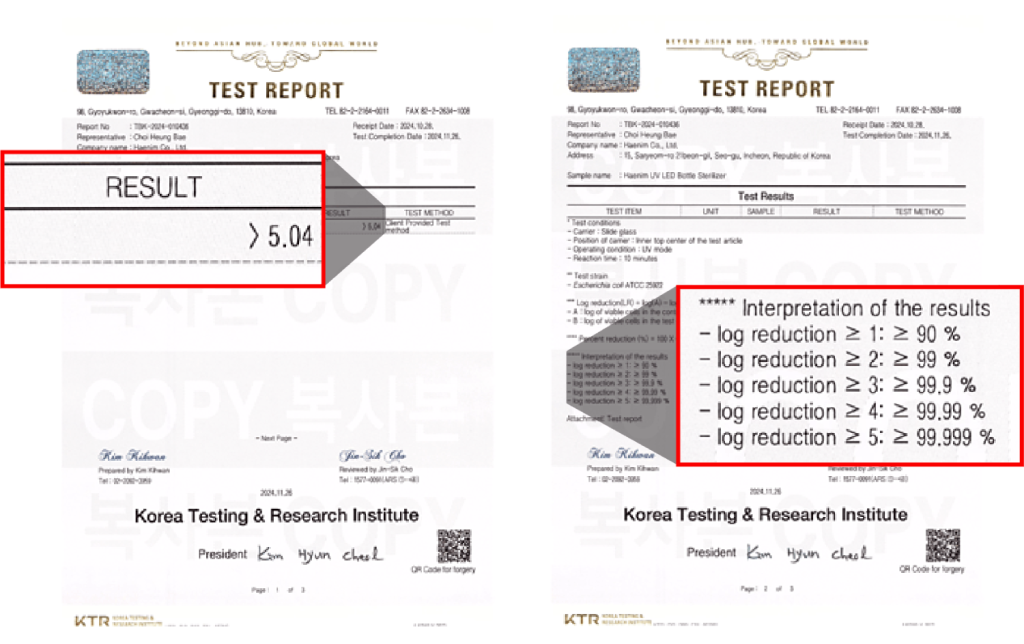 99.999% Sterilization Test Report