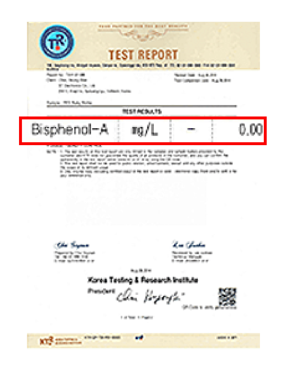 BPA Free Test