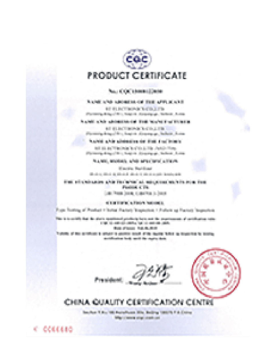 CQC China Safety Certification